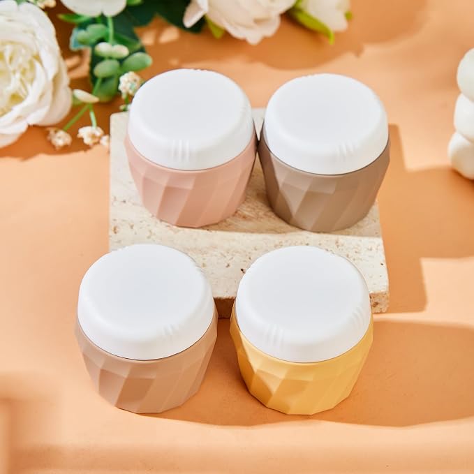 Travel Containers for Toiletries, Premium Silicone Cosmetic Cream Jars, TSA Approved Leak-Proof Refillable Travel Size Toiletries with Clear Bag for Cosmetic Face Body Cream (Apricot, 1OZ) - Image 6