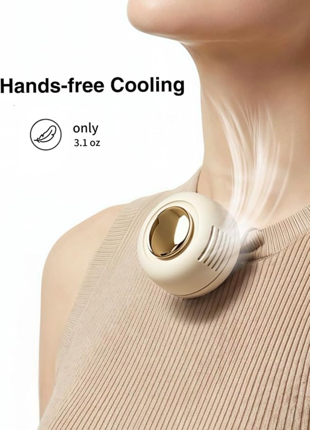 Portable Silent Mini Bladeless Fan Clip On, 3 Speeds & Queit, Hands Free Shirt and Waist Clips Whirlwind Fans, USB Rechargeable, Suitable for Outdoor & Travel & Office (cream white) - Image 5