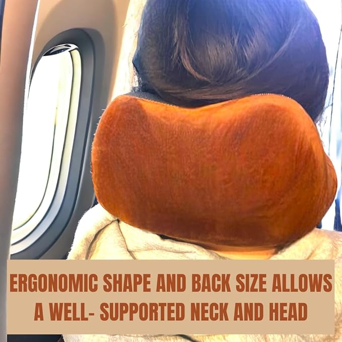 Travel Pillow - 100% Memory Foam - Travel Pillows for Airplane - Neck Pillow Airplane and Car Use - Memory Foam Travel Neck Pillow - Travel Essentials for Women and Men (Candy Apple Red) - Image 6