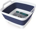 FOSJGO Collapsible Dish Basin with Drain Plug, Foldable Sink, 2.4 Gal (9L) | Space-Saving Wash Basin for Kitchen, Baby Bottles, Vegetable Washing, Camping, RV and Party Beverage Tubs by FOSJGO