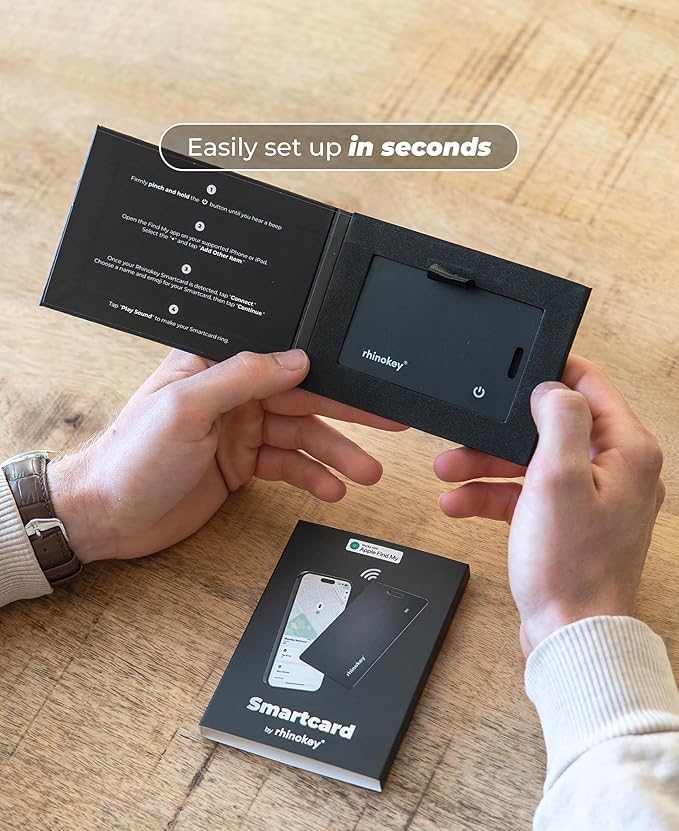 Rhinokey® Apple MFi Certified Wallet Tracker Card Works with Apple Find My (4 Pack - iOS) - Image 5