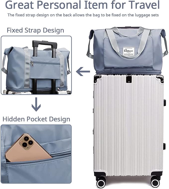 Large Capacity Foldable Travel Bag | Expandable Portable Carry on Bag Dry&Wet Separation Sports Duffel Bag - Image 3