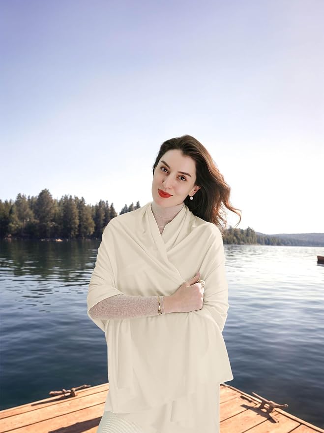 VENVSBEE Shawl Wraps for Women, Travel Scarf Soft Blanket Wrap Pashmina Travel Accessory for Airplane - Image 3