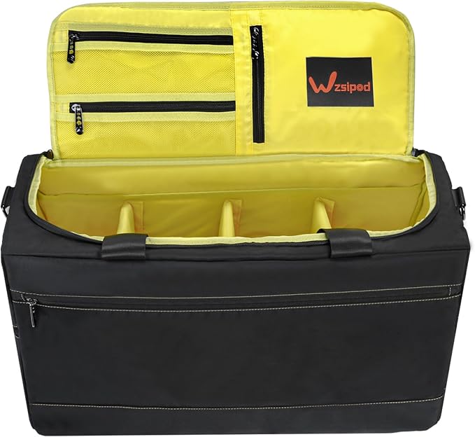 Sneaker Duffel Travel Bag, Waterproof Sneaker Duffle Bags Shoe Bags for Travel, Basketball Sports Gym bag with 3 Adjustable Dividers, & Shoulder Strap, Yellow by WzsipodCustomerFirst
