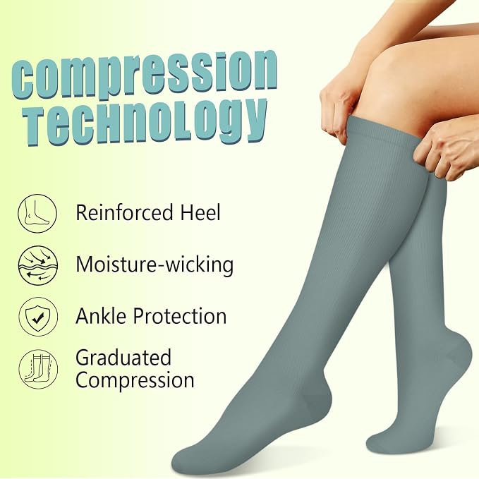 Copper Compression Socks 15-20 mmHg for Men & Women 8 Pairs – Circulation Support for Nurses, Travel, Running, Hiking, Soccer - Image 5