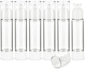 1.7OZ/50ML Clear Airless Pump Bottles, Lotion Dispenser Travel with Pump, Vacuum Plastic Travel Size Lotion Bottle for Foundation, Creams, Cosmetic(6 Pack) by Weareyourgoodpartners