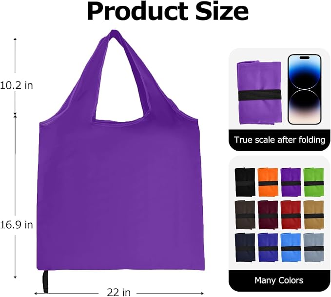 Foldable Shopping Bag, Reusable Grocery Bag Holder, Tote Bags - Image 3