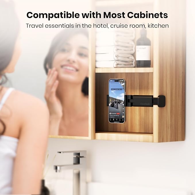 Klearlook Airplane Phone Holder, Universal Travel Essentials Phone Mount for Flight with 360° Rotation, Handsfree Pocket Size Phone Stand, Travel Must Haves for Flying, Tray Table, Desk - Image 6