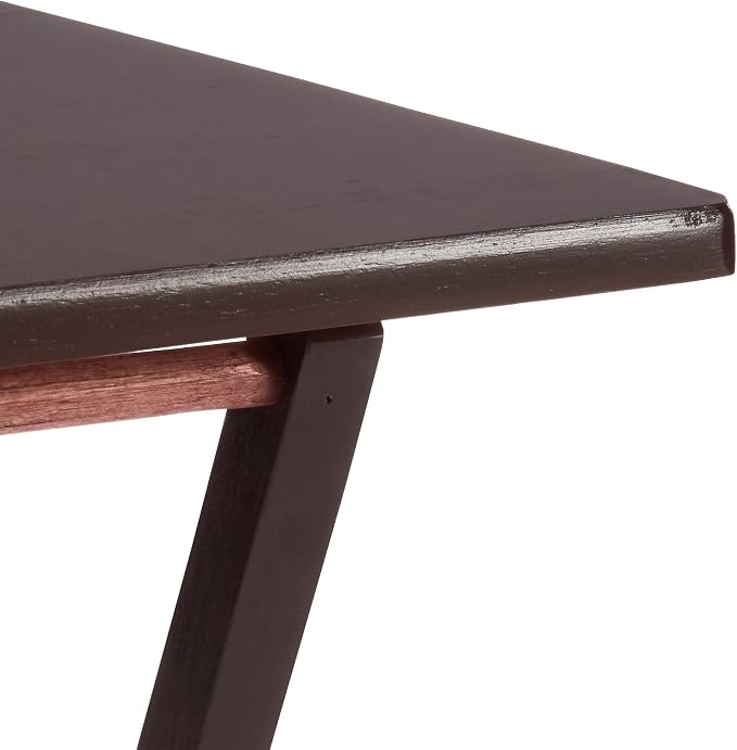 Amazon Basics Portable Foldable TV Tray Table with Storage Rack, Space-Saving Design, Sturdy Wood, 14.6" L x 19" W x 26" H, Espresso, 4-Pack - Image 3