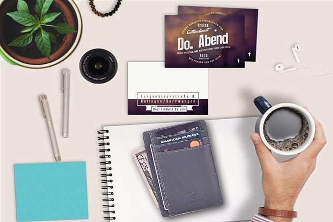 Front Pocket Wallet for Men Women Slim Minimalist Real Leather RFID Blocking Credit Card Holder - Image 5