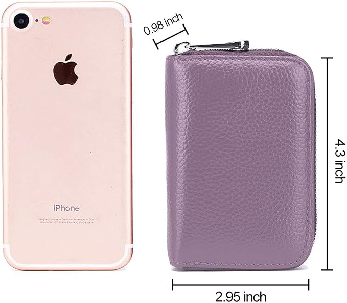 RFID Credit Card Holder Genuine Leather Credit Card Wallet with Zipper | RFID - Image 5
