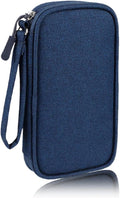 Electronics Organizer Bag Pouch Cable Charger Case Travel Shockproof Cord Carrying Case for Earphone Powerbank USB Hard Drive SD Card (Navy) by DUMEALAGR