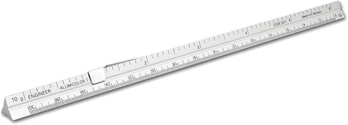 Alumicolor Aluminum Engineer Pocket Scale With Clip, 6IN, Silver by Alumicolor