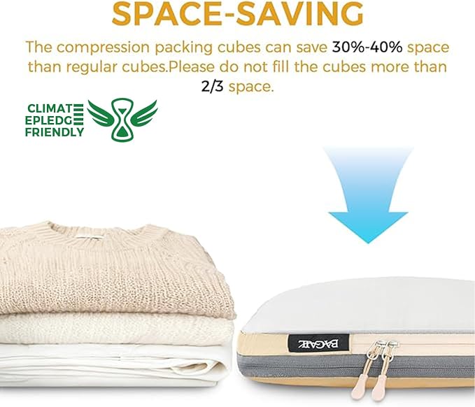 BAGAIL 6 Set Ultralight Compression Packing Cubes Packing Organizer for Travel Accessories Luggage Suitcase Backpack - Image 4