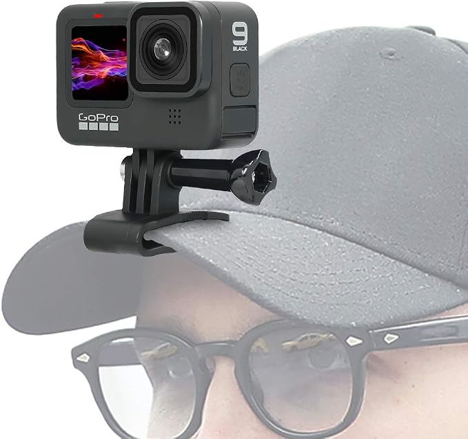 Baseball Hat Clip Mount Baseball Cap Clamp Quick Release Mount Compatible with GoPro Hero 13 12 11 10 9 8 7 6 5 Black,DJI Osmo Action 6/5 pro/4/3/2,AKASO/Crosstour/Campark and More by SUREWO