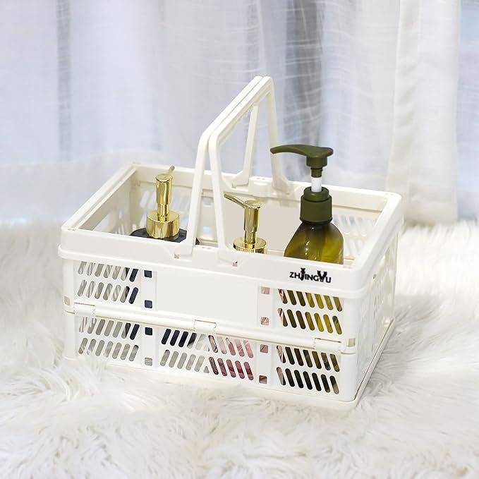 Plastic crates for storage,plastic baskets for organizing,14.96x9.84x7.87" | Foldable Shopping crate with Handles,collapsible storage crate,basket for car Garden Kitchen,Bathroom,office - Image 5
