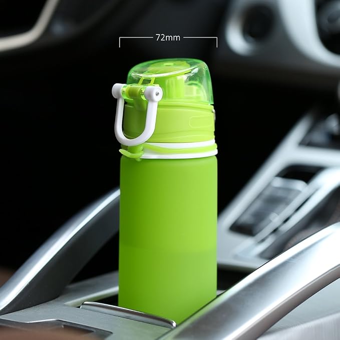 Valourgo Collapsible Water Bottle, Silicone Foldable with Leak Proof Valve BPA Free, Aqua Blue, 21 oz - Image 4