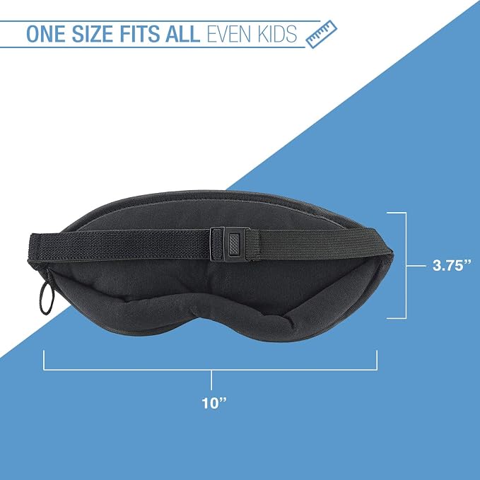 Lewis N. Clark Comfort Sleep Mask | Eye Mask for Travel | Comfortable & Breathable | Light Blocking & Adjustable | 2 Pack | Black - Image 3