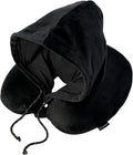 Brookstone Travel Pillow U-Shaped Memory Foam Hooded Pillow with Snap | Attached Hood Blocks Light for Deeper Sleep on Flights, Soft Cushioning Contours to Your Head, Closure Clips to Any Bag by Unknown