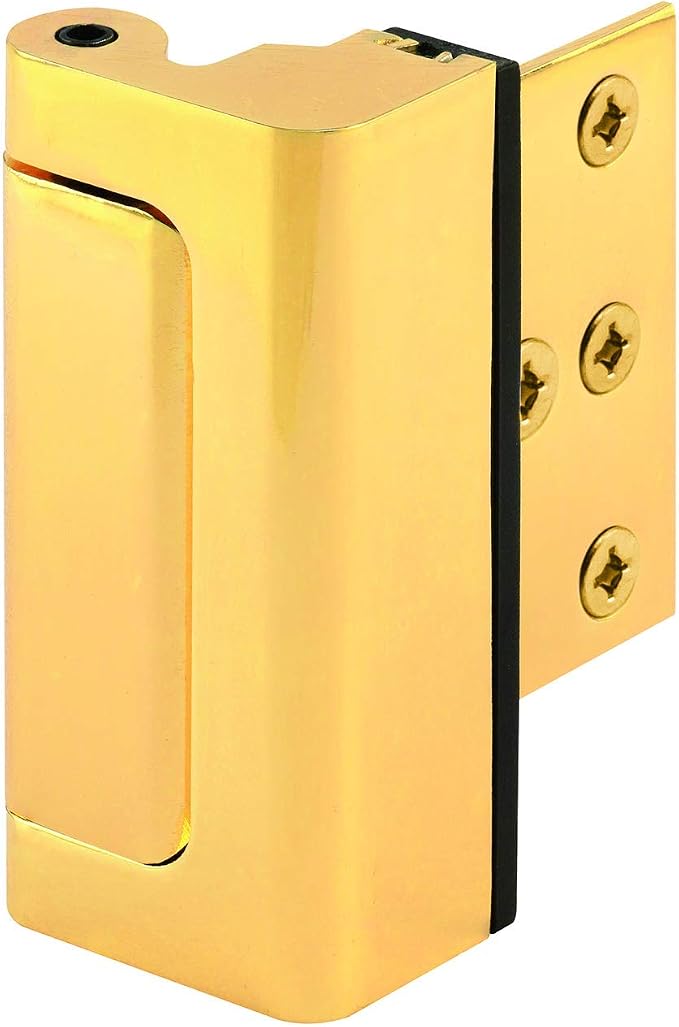 Prime-Line U 11442 Door Reinforcement Lock – Add Extra, High Security to your Home and Prevent Unauthorized Entry – 3” Stop, Aluminum Construction, Polished Brass (Single Pack) | 3 in. Stop, Solid Brass Construction, Add Extra High Security, Prevent Un... by Prime-Line