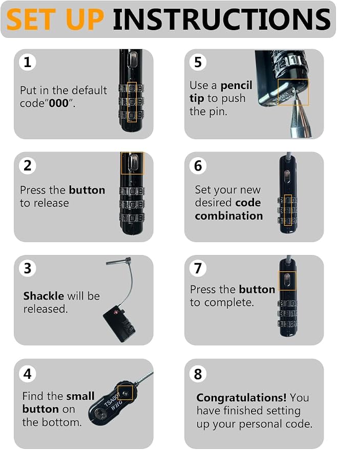 TSA Approved Gun Cases Lock (Pack 2) | Gun Case Combination Lock 2 Pack, Gun Case Locks, TSA Gun Case Locks & TSA Lock for Gun Case, Toolboxes and Luggage - Image 6