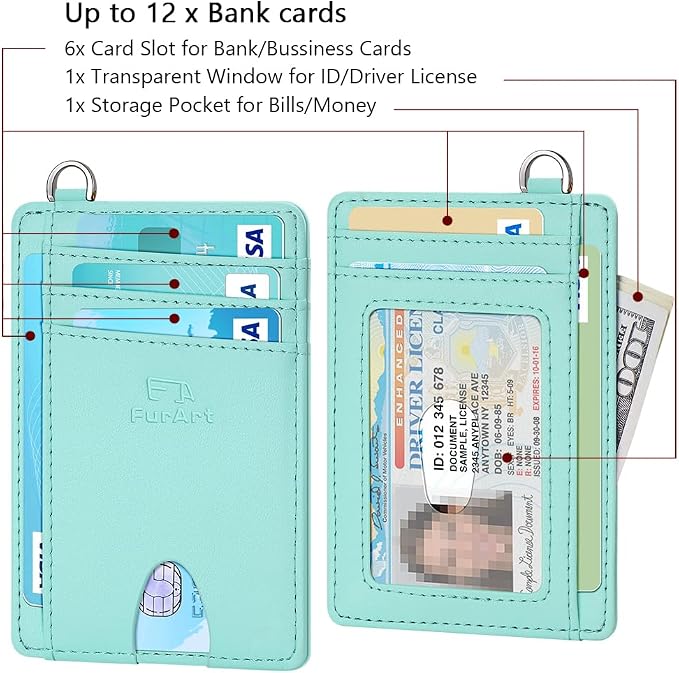 FurArt Slim Minimalist Wallet RFID Credit Card Holder for Men | slim minimalist compact rfid id window thin - Image 6