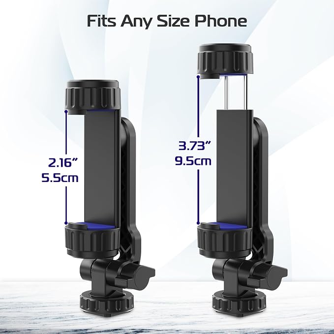Kaitezenz Cell Phone Tripod Mount, Universal Tripod Phone Mount with 2 Cold Shoes, 360° Rotates 180° Tilts Camera Hot Shoe Phone Mount Smartphone Tripod Holder Adapter for iPhone Samsung All Phone - Image 5