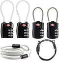 TSA Locks, Digit Combination Padlocks and Steel Cable Combination Travel Security Lock for Baggage, Suit Case, Gym, Bike Locks (TSA Luggage Locks-4) by YSSHUI
