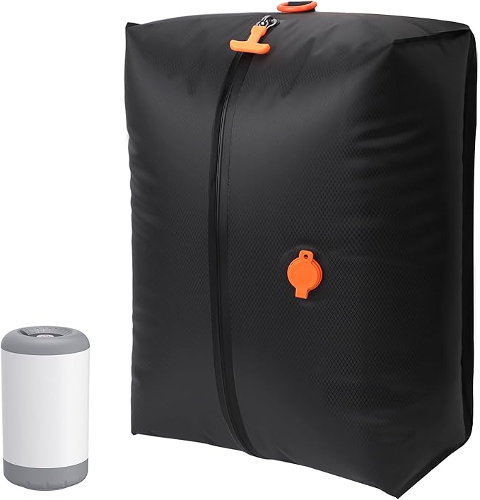 Fantictas Vacuum Travel Bags Kit (1 Pack) - 18L Waterproof & Tear Resistant | Travel Compression Bags with Wireless Vacuum Pump for luggage & Backpacks, Space Saving Vacuum Storage Bags by Fantictas