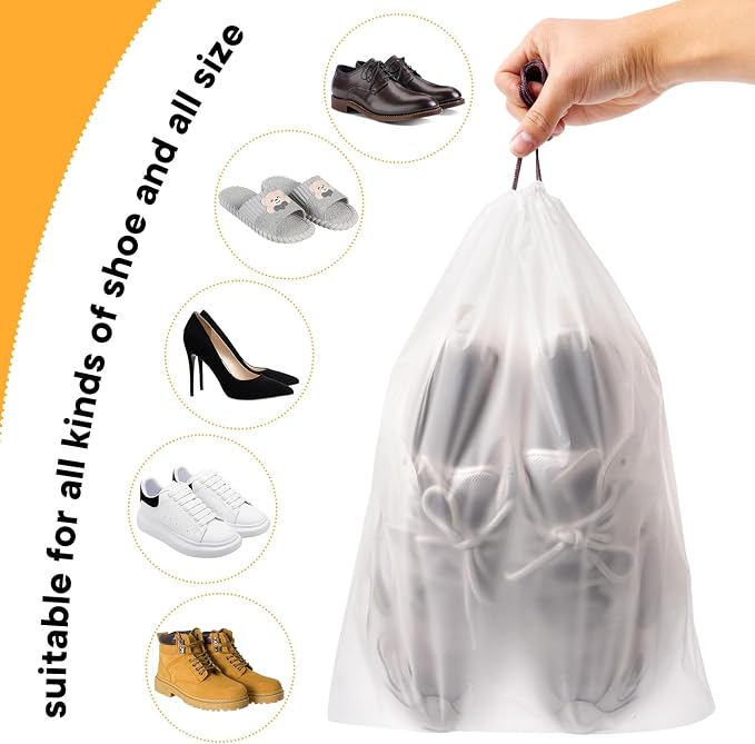 25 Pack Shoe Bags for Travel, 11.8" x 15.7" Waterproof Travel Shoe Bags for Packing,Large Travel Bag for Shoes, Storage Bags for Travel Essentials - Image 3