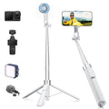 K&F CONCEPT 72" Selfie Stick for iPhone, Magnetic Phone Tripod, White | Clip & Magnetic, Remote, 1s Open & Close, Compatible with iPhone 17-12 Osmo Pocket 4/3 Luna Ultra, X97C6 by KFCONCEPT