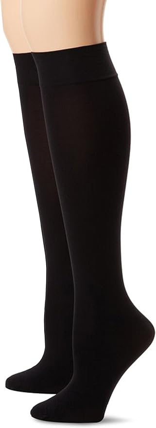 2 Pairs Dr. Motion Compression Knee-Hi Women's Socks Black Size 9-11 - Image 3