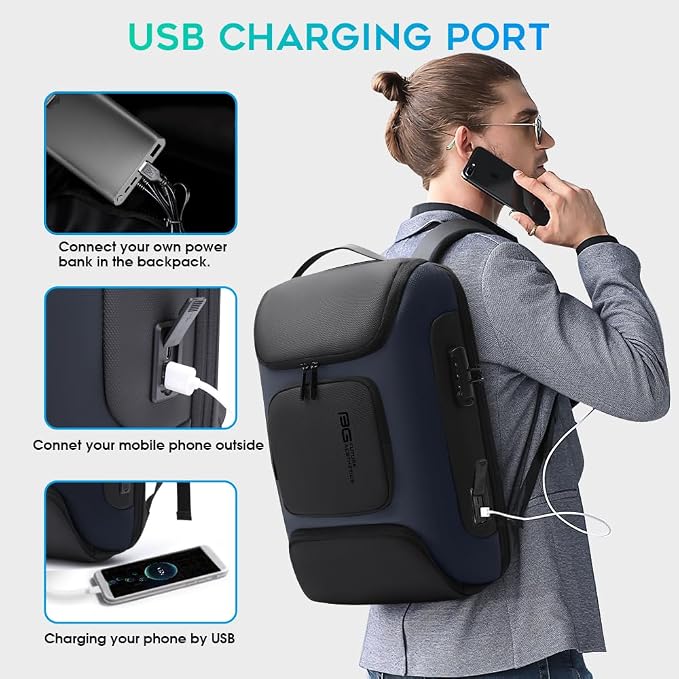 BANGE Anti Theft Backpack,Slim Laptop Backpacks Fit for 15.6 INCH，Business Backpack with USB Charging Port,Men Travel Backpack for Men and Women - Image 5