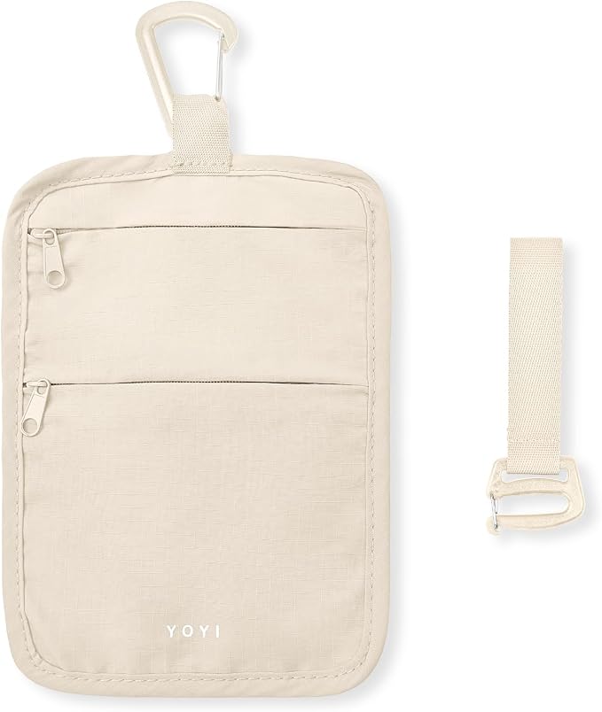 Anti-Theft Belt Waist Travel Wallet Hidden Passport 3-Zone Clip Carabiner | Water-resistant fabric with RFID blocking liner, fits passport, tickets, cards, and cash in 3 zones by YOYIYOYI