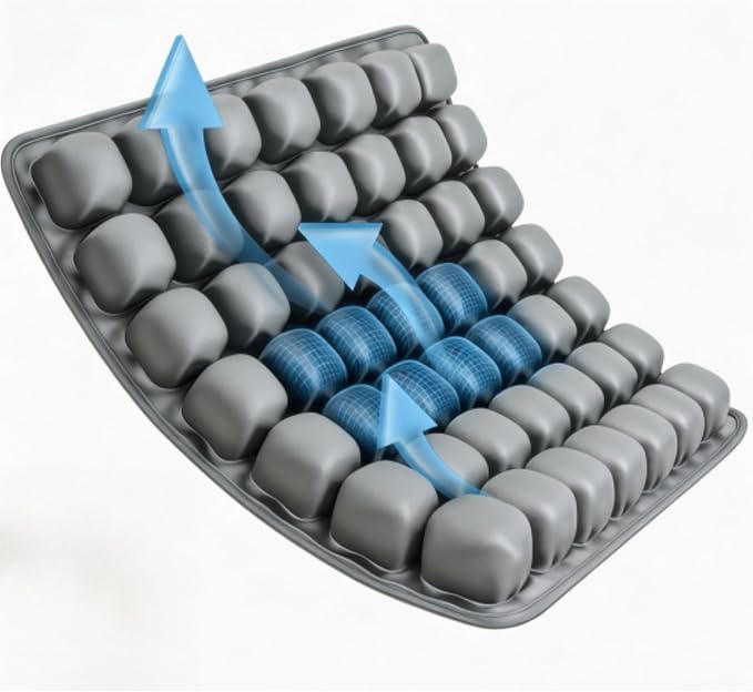 Bogey's Antidote Upgrade Airplane Seat Cushion - Inflatable Travel Cushion for Long Flights with No External Pump, Non-Slip, Washable, with Storage Bag(Grey) by Unknown