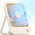 JISULIFE Desk Fan Battery Rechargeable, 180°Foldable Portable Personal Fan | 4500mAh Long-lasting Battery, 4 Speeds Adjustable for Home Office Travel Outdoor Gifts for Women Men-Brown by LivechillStaycool