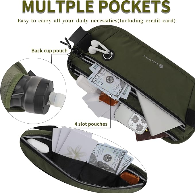Slim Running Belt for Women Men Runners Fanny Packs With Phone Holder Hidden Pockets Exercise Waist Bag for Marathon Workout - Image 4