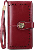 SENDEFN Wallets for Women Leather Credit Card Holder with RFID Blocking Large Capacity Wristlet | with RFID Blocking by SENDEFN