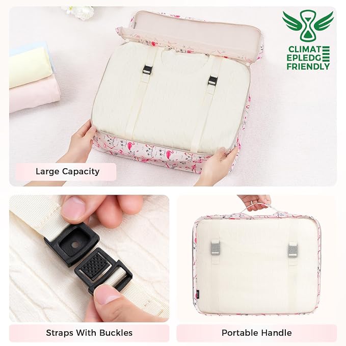 BAGAIL 8 Set Packing Cubes Luggage Packing Organizers for Travel Accessories-Pink Flamingo - Image 6