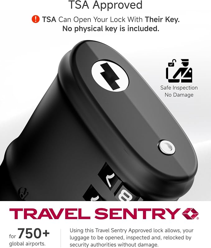 LUGGEX 4 Pack TSA Locks for Luggage, Luggage Locks TSA Approved | Suitcase Locks in Gift Box, Ultra-Light 33g Combination Cable Locks, Easy-Read Dials for Suitcase Backpack Gym, Black-Silver - Image 6