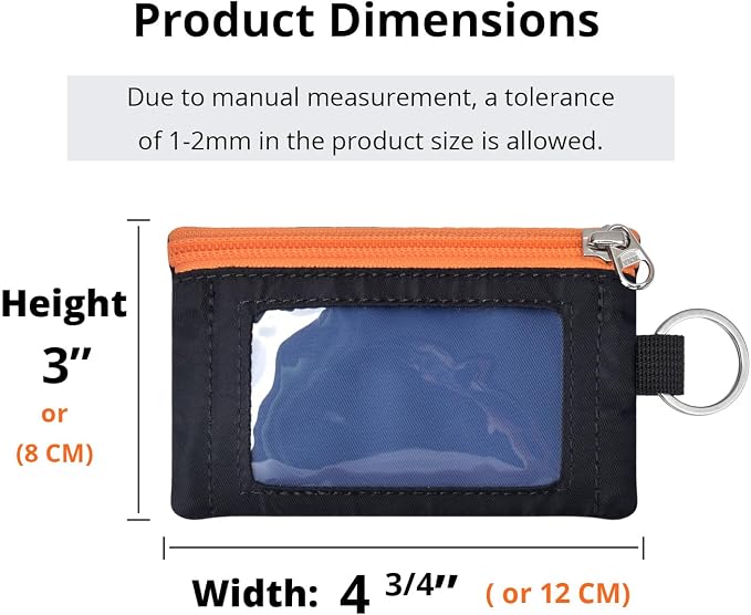 RFID Blocking Travel Wallet with Adjustable Lanyard, Small Nylon Zipper Pouch and Badge Holder for ID, Credit Cards, Cash, Keys, Commuters (Navy+Black) - Image 3