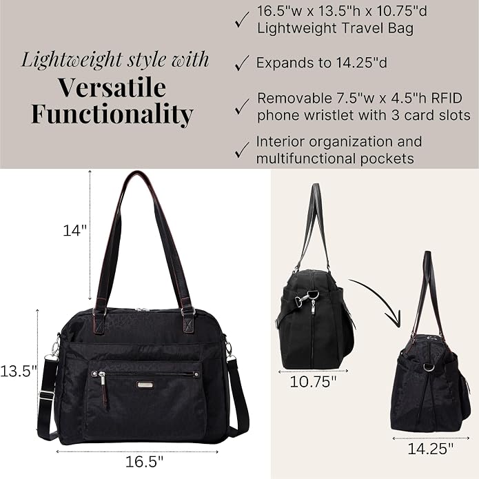Baggallini Overnight Expandable Laptop Tote with RFID Phone Wristlet - Image 5