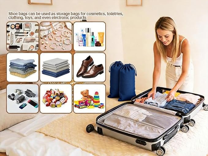 10 Pcs Single Shoe Bags for Travel, Dustproof Drawstring Travel Shoe Bag | 18"X9"shoe travel bag for Packing, Shoe Bag storage Sneaker Travel Bags, Washable Reusable dust bags for Handbags Shoes Toys - Image 7