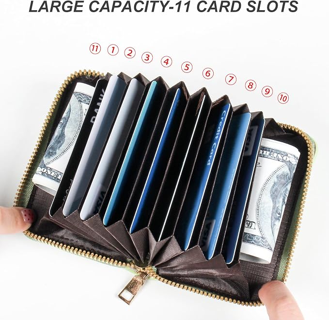 Credit Card Wallet, RFID Card Case Wallet, Zipper Card Cases Holder for Men Women, RFID Blocking, KeyChain Wallet, Compact Size Card Organizer Case for Women - Image 4