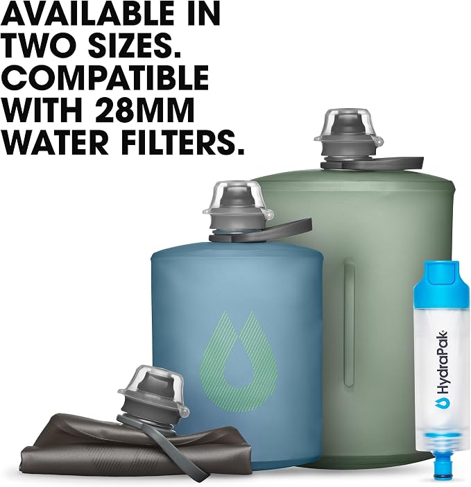 HydraPak Stow Collapsible Water Bottle – 350ml, 500ml, 1L – Ultralight, Leak-Proof, BPA-Free, Filter Compatible Travel & Hiking Flask - Image 5