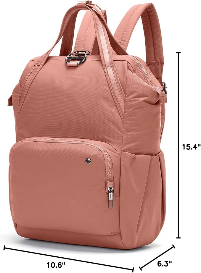 Pacsafe Women's Citysafe CX 17L Anti Theft Backpack-Fits 16 inch Laptop, ECONYL Rose, One Size - Image 10
