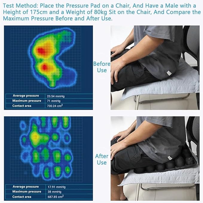MUGUOY Travel Cushion Airplane Seat, Portable Airplane Seat Cushion for Long Flights,42 Bubbles Pressure Relief Inflatable seat Cushion for Air Travel - Image 5