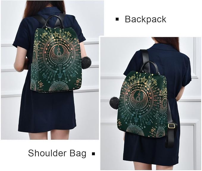 ALAZA Moon & Star Alchemy Magical Backpack Purse for Women Anti Theft Fashion Back Pack Shoulder Bag - Image 7