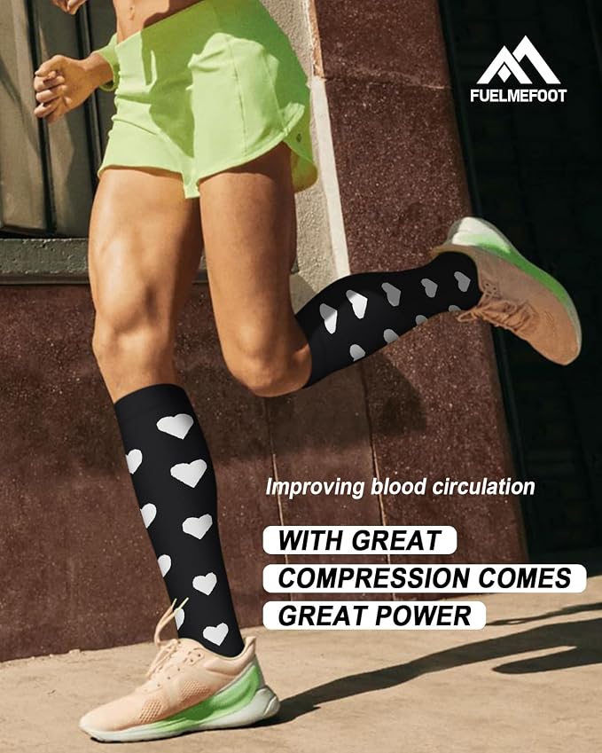 6 Pairs Compression Socks for Women & Men 15-20mmHg Knee High Socks | Graduated Compression Socks Supports Circulation, Ideal for Nurses Pregnancy, Travel, Flying, Running & Daily Wear - Image 2