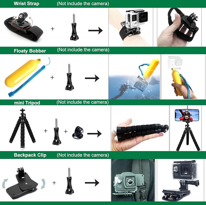 Accessories Kit for Gopro Hero 13 Black Waterproof Housing Silicone Case Glass Screen Protector Bundle for Go pro Gopro13 Hero13 Action Camera - Image 6